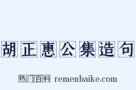 胡正惠公集造句是什么意思的图片
